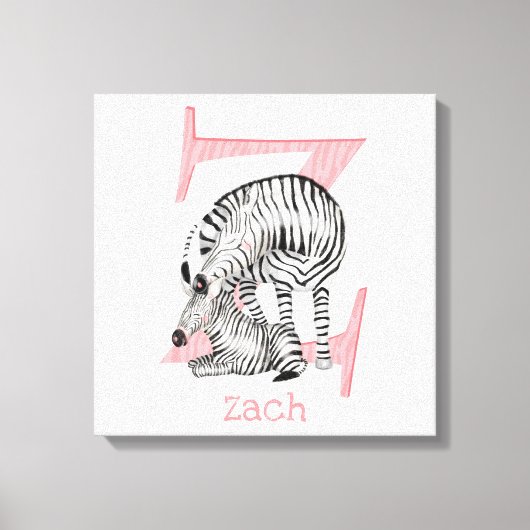 Animal ABC Z ist für Zebra Leinwand gedruckt (Vorderseite)