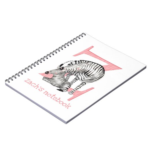 Animal ABC Z ist für Zebra-Notizbuch Notizblock (Linke Seite)