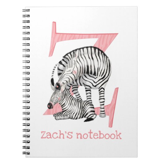 Animal ABC Z ist für Zebra-Notizbuch Notizblock (Vorderseite)