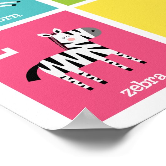 Animal Alphabet | Alphabet Wall Art Poster (Ecke)