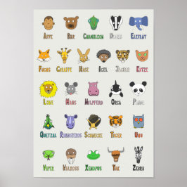 Animal Alphabet (deutsch) Poster