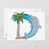 Animal Alphabet Dolphin Postkarte (Vorne/Hinten)