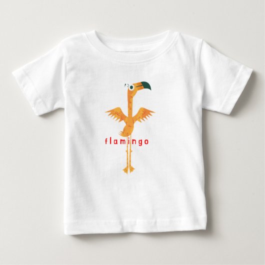 Animal Alphabet F für Flamingo Baby T-shirt (Vorderseite)