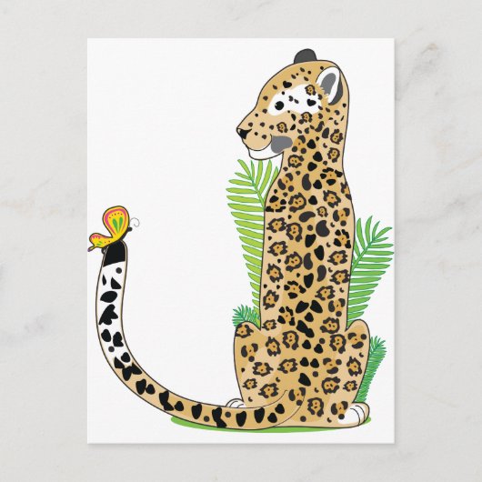 Animal Alphabet Jaguar Postkarte (Vorderseite)