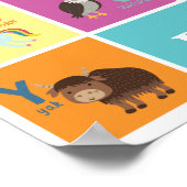 Animal Alphabet Kinder Kinderzimmer Spielzimmer Un Poster (Ecke)