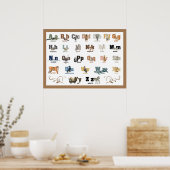 Animal Alphabet Kinderzimmer and Kid's 28 x 20 Pos Poster (Küche)