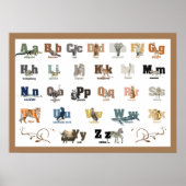 Animal Alphabet Kinderzimmer and Kid's 28 x 20 Pos Poster (Vorne)