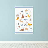 Animal Alphabet Kinderzimmer Kids Room Leinwanddruck (Insitu (Holzboden))