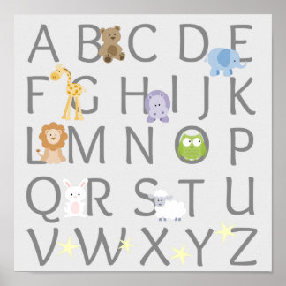 Animal Alphabet Kinderzimmer Poster