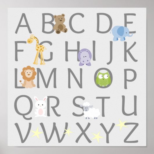Animal Alphabet Kinderzimmer Poster (Vorne)