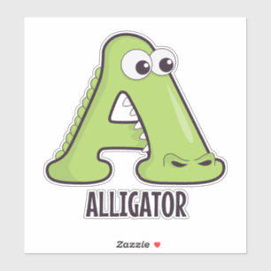 Animal Alphabet Letter - A (Aligator) Aufkleber
