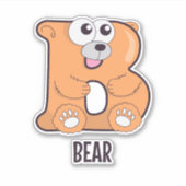 Animal Alphabet Letter - B (Bär) Aufkleber (Vorderseite)