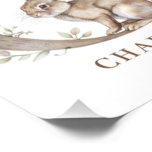 Animal Alphabet Letter C Kinder Name Bunny Poster (Ecke)