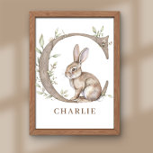 Animal Alphabet Letter C Kinder Name Bunny Poster