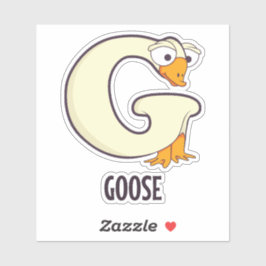 Animal Alphabet Letter - G (Gans) Aufkleber