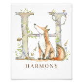Animal Alphabet Letter H Kinder Name Fox Poster (Vorne)