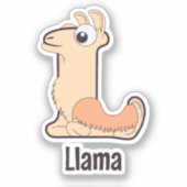 Animal Alphabet Letter - L (Lama) Aufkleber (Vorderseite)