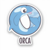 Animal Alphabet Letter - O (Orca) Aufkleber (Vorderseite)