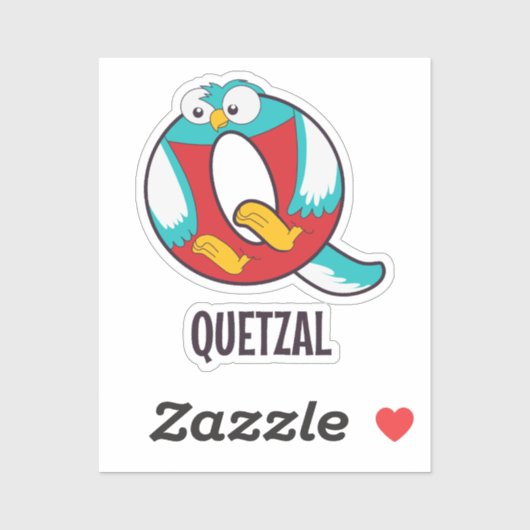 Animal Alphabet Letter - Q (quetzal) Aufkleber (Blatt)