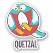 Animal Alphabet Letter - Q (quetzal) Aufkleber (Vorderseite)