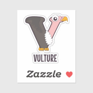 Animal Alphabet Letter - V ( Vulture) Aufkleber