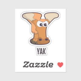 Animal Alphabet Letter - Y (Yak) Aufkleber