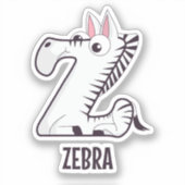 Animal Alphabet Letter - Z (Zebra) Aufkleber (Vorderseite)