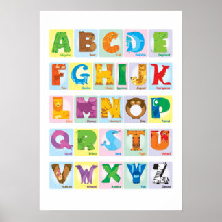 Animal Alphabet - Plätze Poster