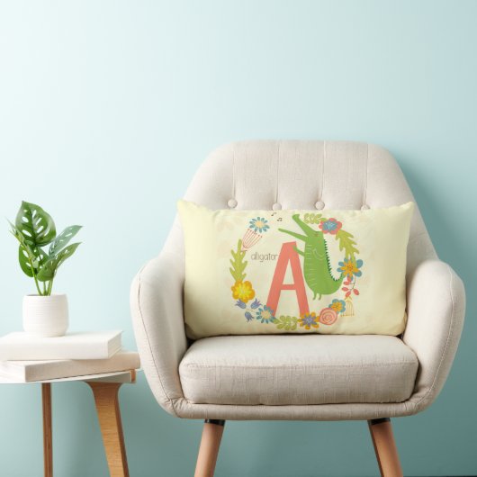 Animal Alphabet Series Alligator Lendenkissen (Stuhl )