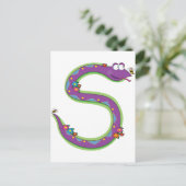 Animal Alphabet Snake Postkarte (Stehend Vorderseite)