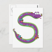 Animal Alphabet Snake Postkarte (Vorne/Hinten)
