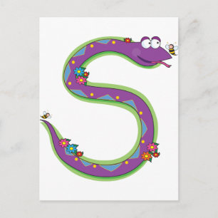 Animal Alphabet Snake Postkarte