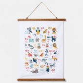 Animal Alphabet Wandteppich Mit Holzrahmen (Vorderseite)
