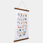 Animal Alphabet Wandteppich Mit Holzrahmen (Gewinkelt)