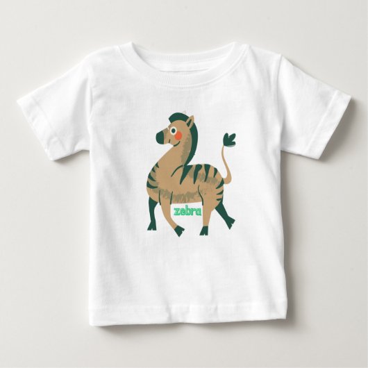 Animal Alphabet Z für Zebra Baby T-shirt (Vorderseite)