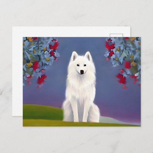 Animal American Eskimo Postkarte (Vorne/Hinten)