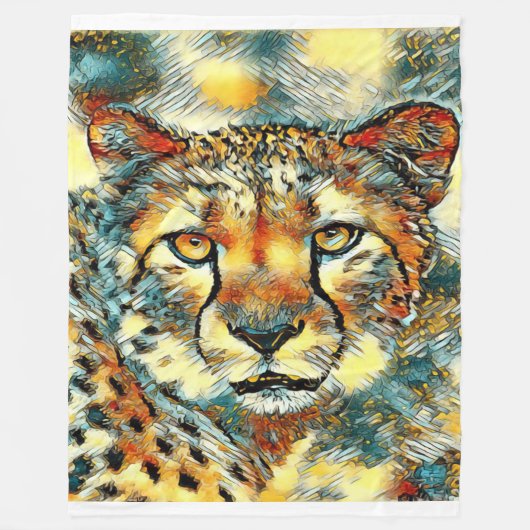 Animal Art Cheetah Geschenke Liebhaber | Cheetah L Fleecedecke (Vorderseite)