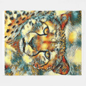 Animal Art Cheetah Geschenke Liebhaber | Cheetah L Fleecedecke (Vorderseite (Horizontal))