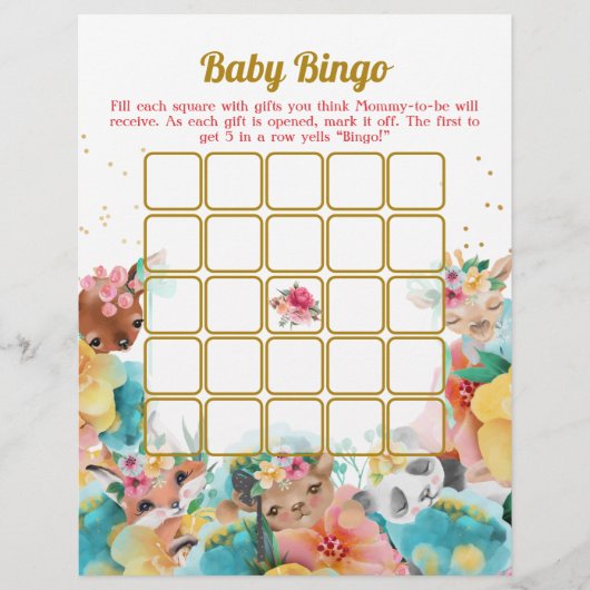 Animal Baby Bingo und Name Race Baby Shooting Game Flyer (Vorne)
