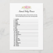 Animal Baby Names Girl Teddy Bear Card Programm (Vorderseite)
