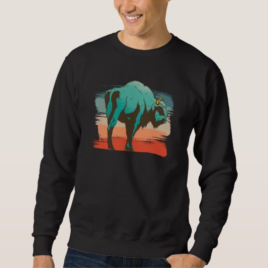 Animal Bison Illustration Sweatshirt (Vorderseite)