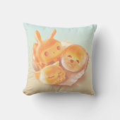 Animal Bread Basket: Smiling Bichon, Bunny & Cat Kissen (Vorderseite)