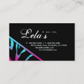 Animal Business Card Zebra Nail Salon Blue Pink Visitenkarte (Rückseite)