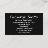 Animal Care Business Blue Collar Red Heart Visitenkarte (Rückseite)