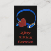 Animal Care Business Blue Collar Red Heart Visitenkarte (Vorderseite)