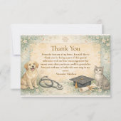 Animal Care White Coat Graduation Dankeskarte (Vorderseite)
