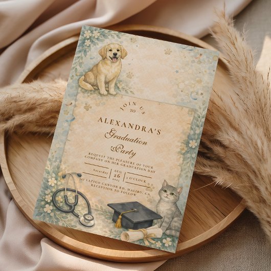 Animal Care White Coat Graduation Einladung