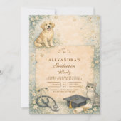 Animal Care White Coat Graduation Einladung (Vorderseite)