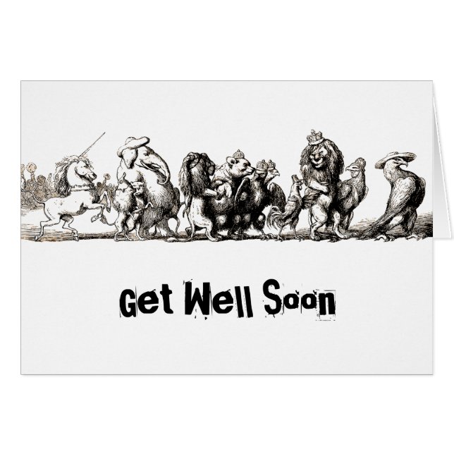 Animal Cartoon Unicorn Elephant Lion Zoo (Vorderseite (Horizontal))