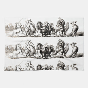 Animal Cartoon Unicorn Elephant Lion Zoo Geschirrtuch